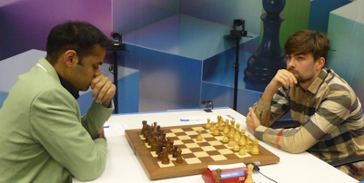 Tata Steel Round 12 Van Foreest-Erigaisi Photo &copy; Michiel Abeln.